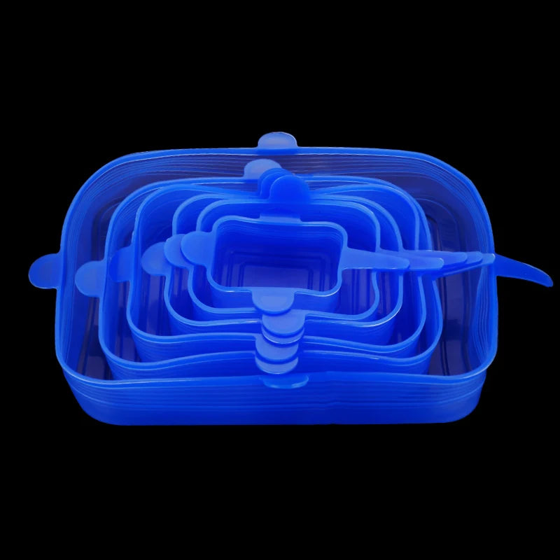6 Pcs Silicone Cover Caps – Reusable Universal Stretch Lids for Bowls & Cookware