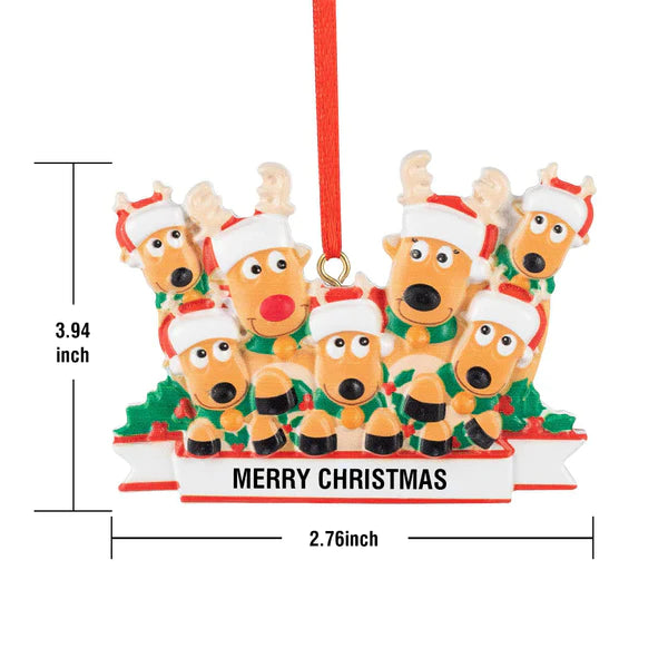 Custom Name Reindeer Family Ornament - Personalized Christmas Decoration & Gifts