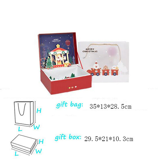 Christmas elk gift box set with bag shredded paper and greeting card creative holiday packaging