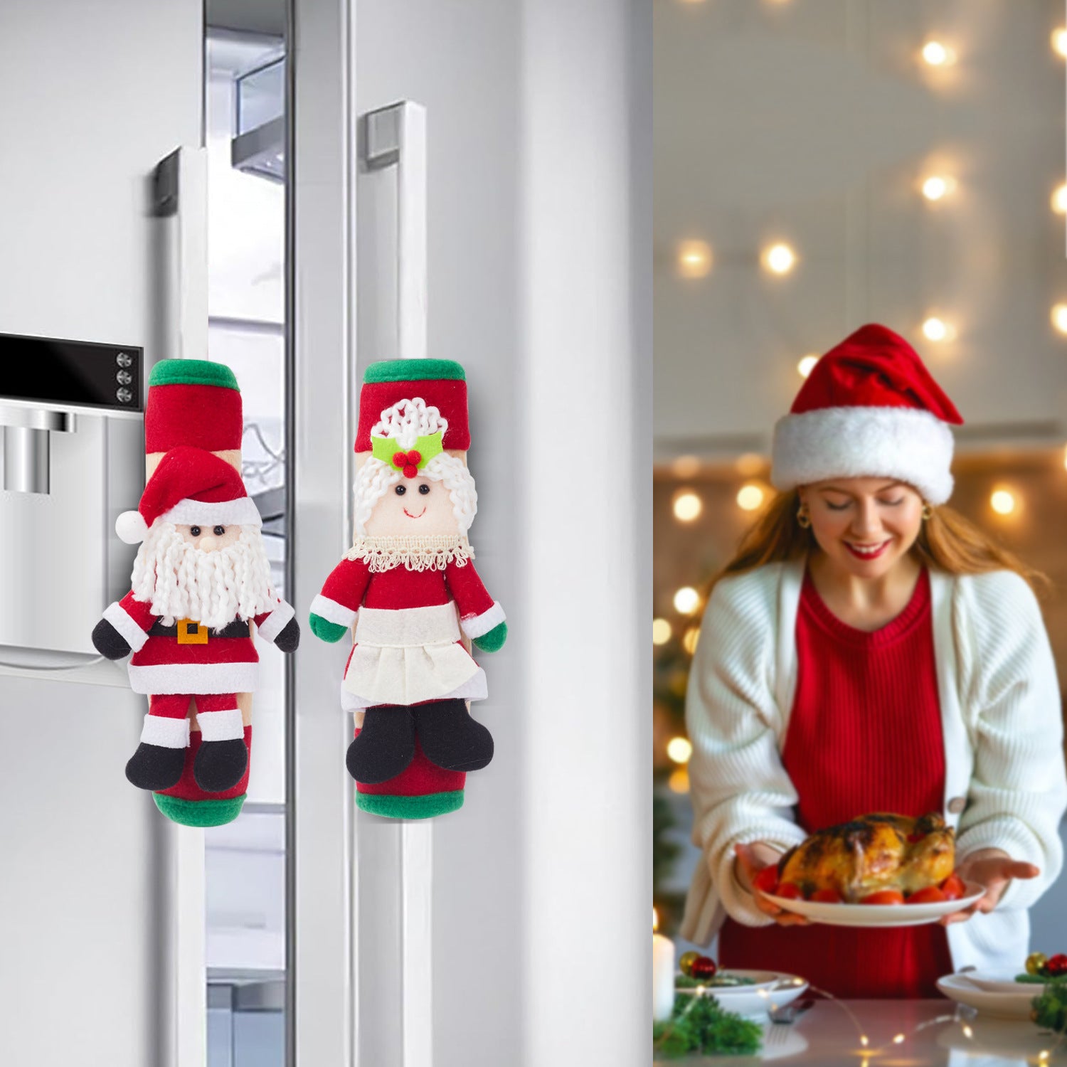 Christmas gift bags with Santa and festive prints