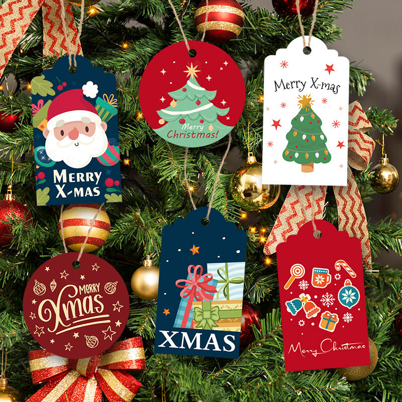 Christmas festival themed gift packaging tags and decoration cards for holiday wrapping and indoor décor
