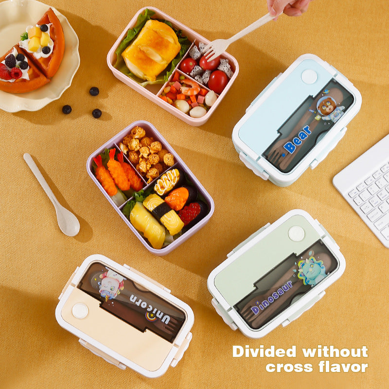 Cartoon fashion leak-proof sealed microwaveable lunch box portable and stylish