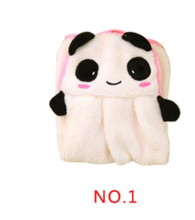 Eco-friendly coral velvet towel in candy colours with cartoon animal design for kitchen use