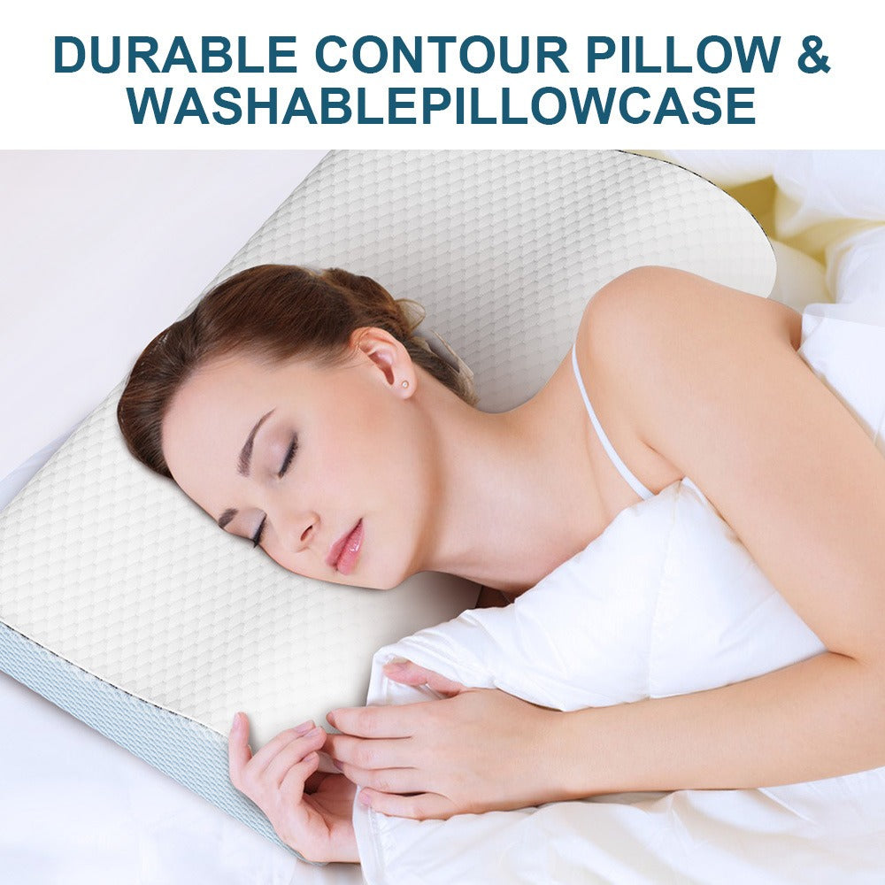 Ergonomic contour design memory foam firm ventilated gel pillow for side sleepers