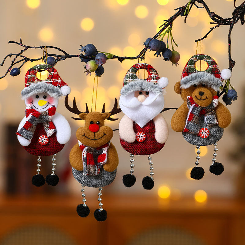 Fabric elderly ornaments Christmas tree accessories and gifts
