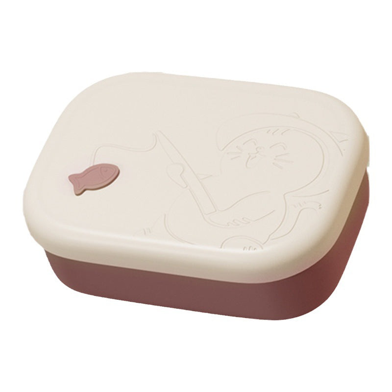 Cute and fashionable food grade silicone microwaveable compartment lunch box