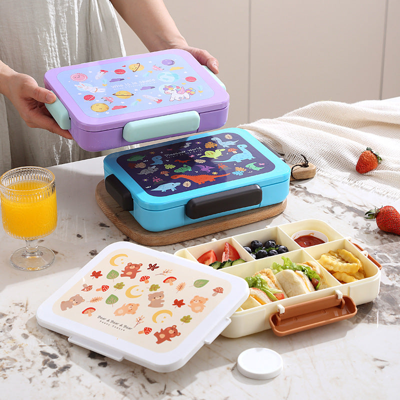 Cartoon cute microwaveable lunch box portable and safe for kids and students