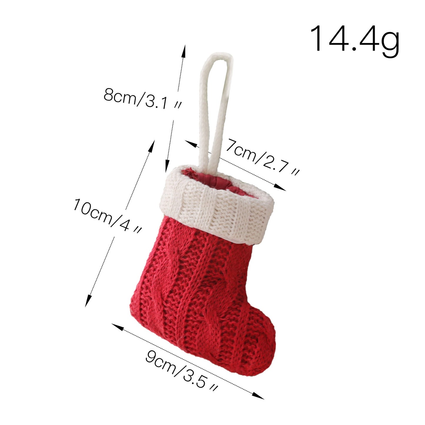 Mini knitted Christmas socks used as tableware knife and fork holder decorations
