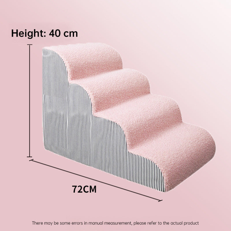 2/3/4-step pet stairs ramp washable non-slip memory foam removable cover for dogs and cats