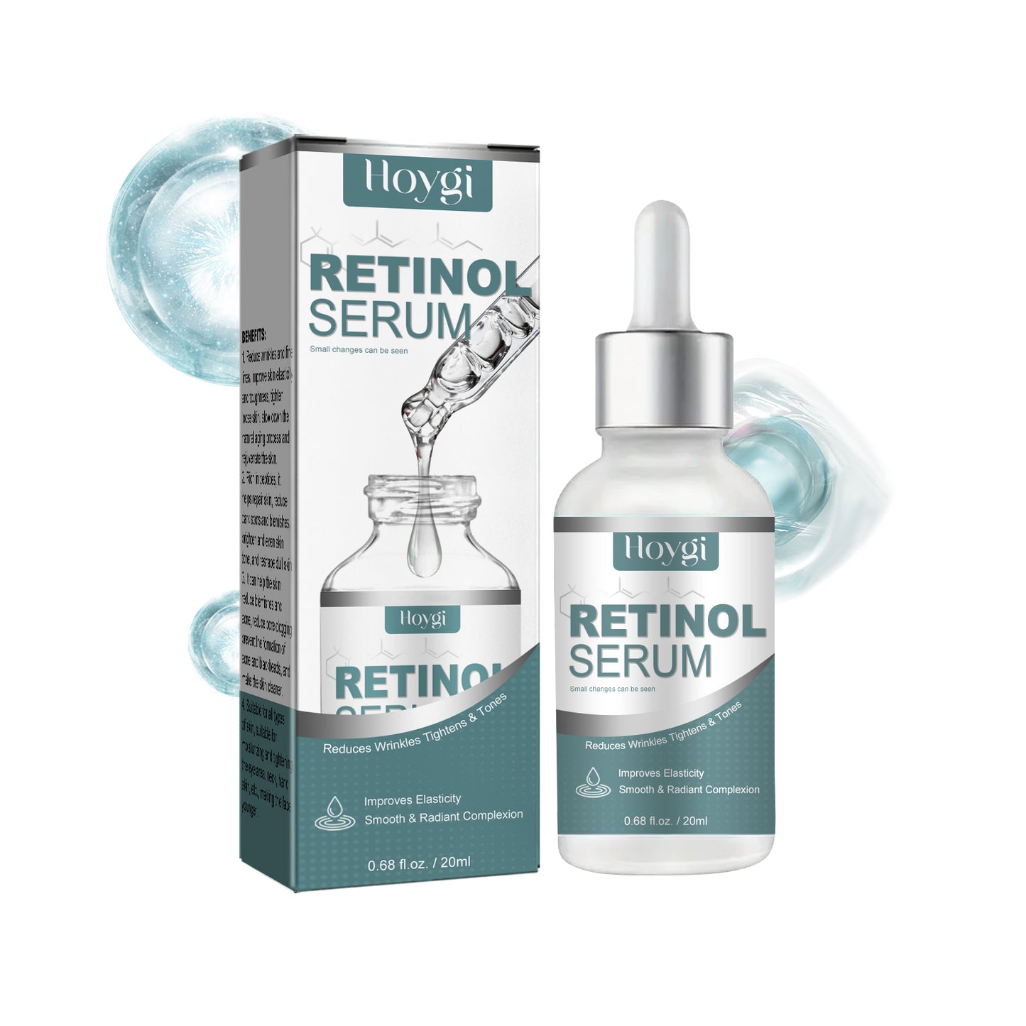 Retinol serum lightens spots and fine lines repairs dull skin brightening whitening and anti-aging care