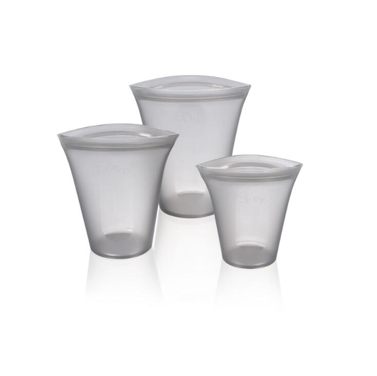 Reusable silicone vacuum storage bag with ziplock top seal for refrigerator food fresh keeping and kitchen storage