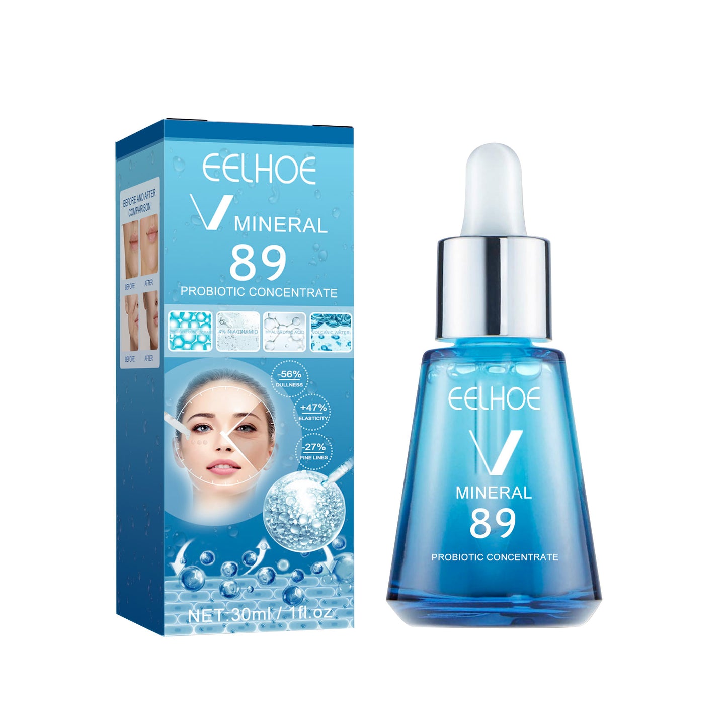 V89 Probiotic Serum gently nourishes and hydrates facial skin care serum