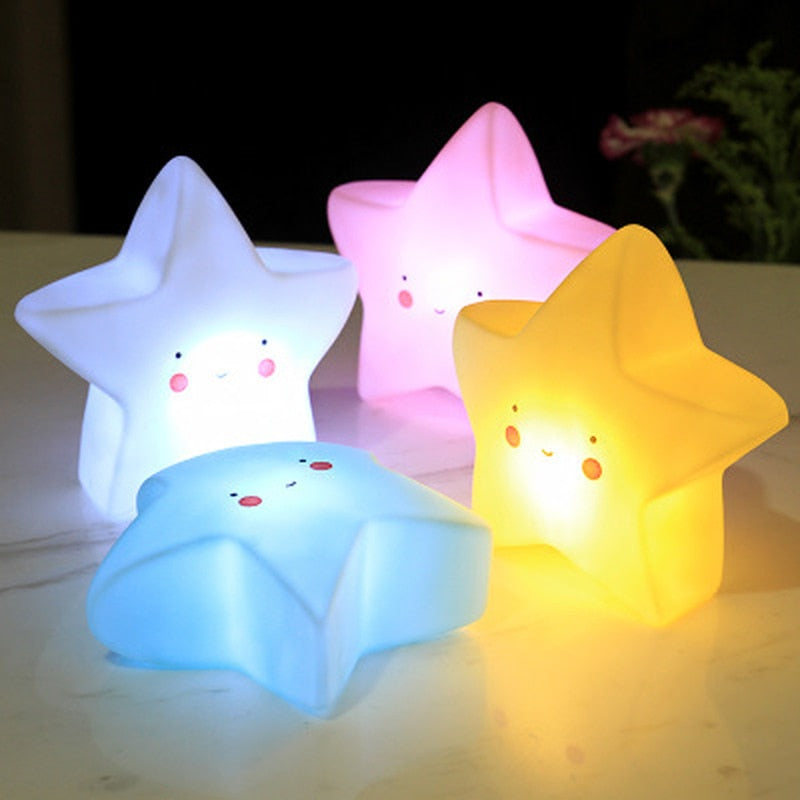 Creative vinyl cartoon star night lights for children’s bedroom Christmas and New Year gifts