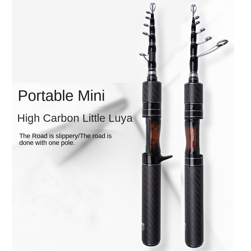 35CM Telescopic Lure Rod – Ultra-Short Mini Carbon Fiber Fishing Rod