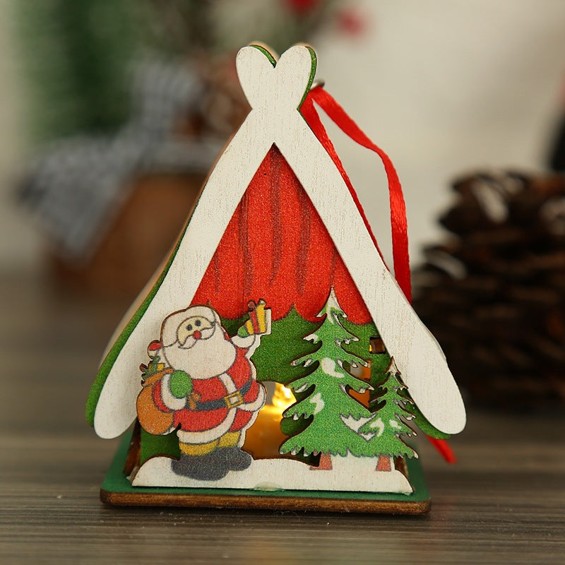 Colorful Wooden Christmas Houses - Festive Toys & Glowing Gifts