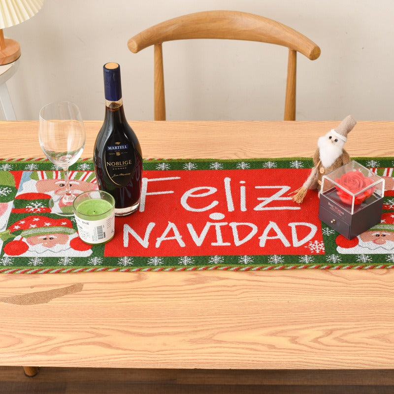 Knitted Christmas Tablecloth & Table Flag - Creative Holiday Table Decorations