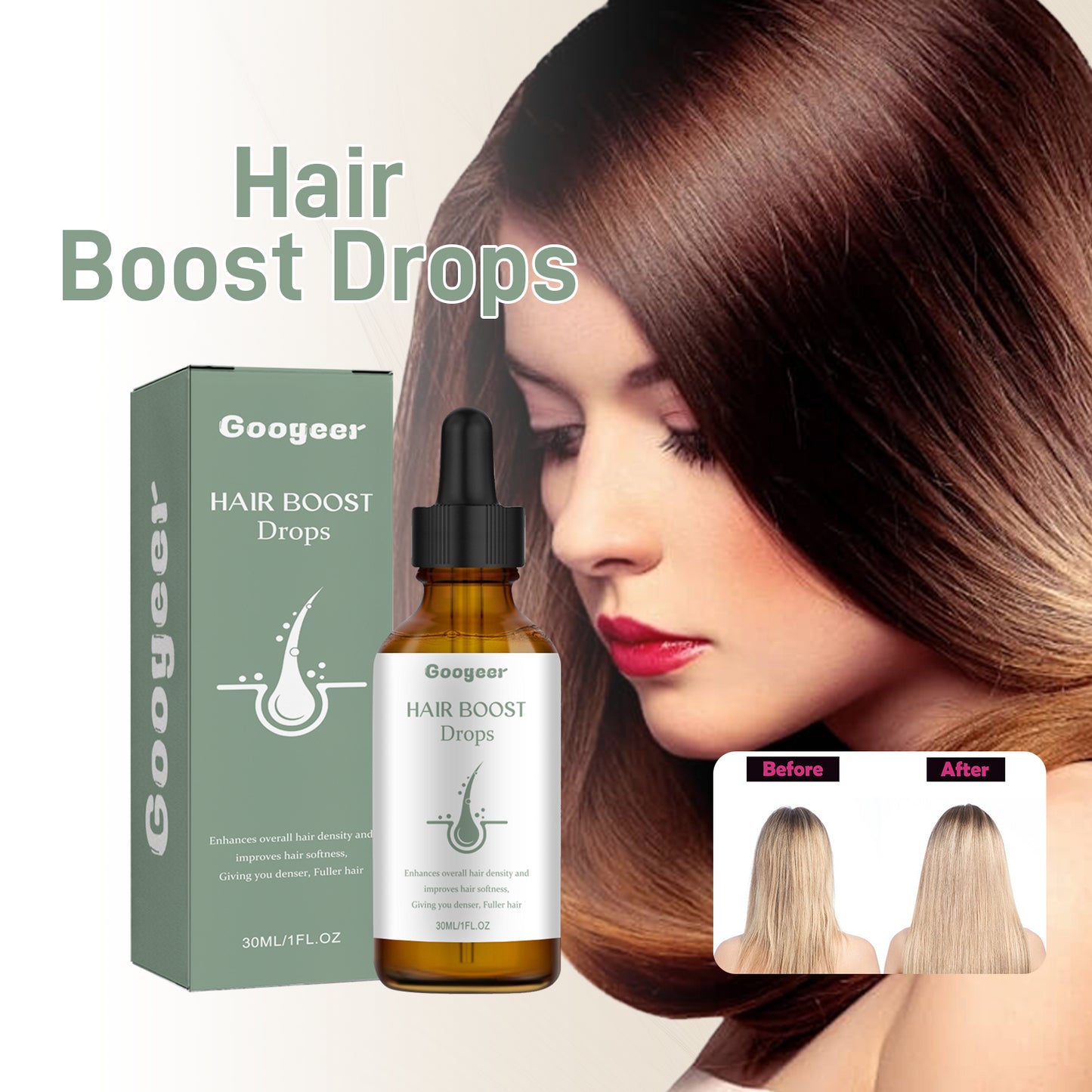 Googeer Dense Hair Dietary Supplement Drops – Nourishes Roots & Strengthens Hair