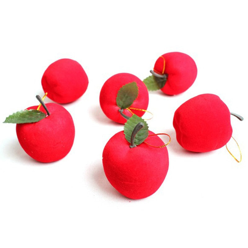 12PCS Red Apple Pendants - Christmas Tree Decorations & Gift Wrapping Ornaments