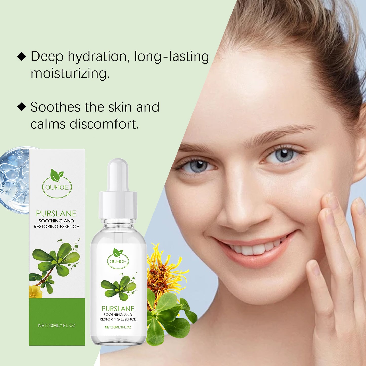 Purslane Soothing Repair Serum – Redness Relief, Hydrating & Moisturizing