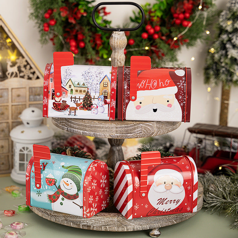 Christmas Mailbox & Gift Boxes - Tin Candy Boxes & Festive Ornaments