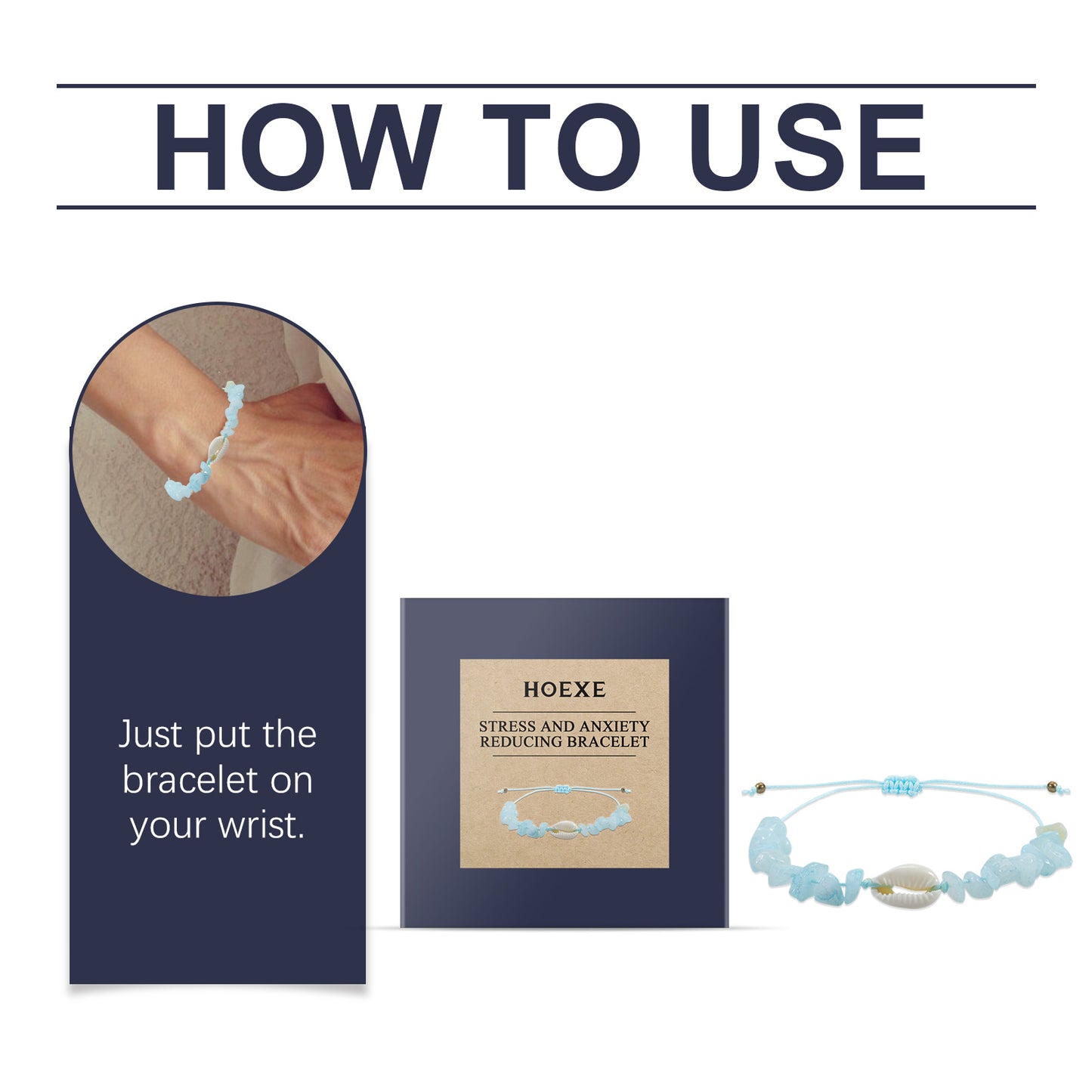 Aquamarine Crystal Fragment Bracelet – Simple Sea Blue Shell with Accessories