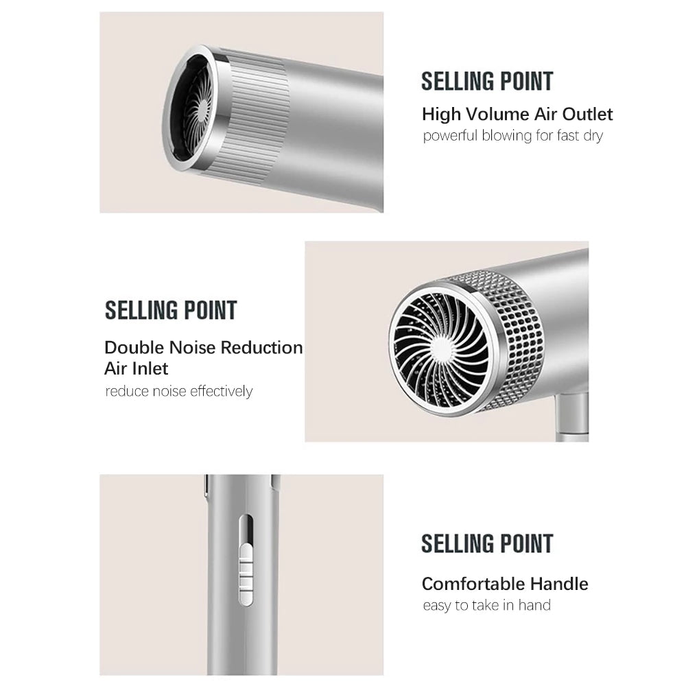 Professional High Power New Concept Ionic Hair Dryer – Blue Light Fast Drying Hair Tools