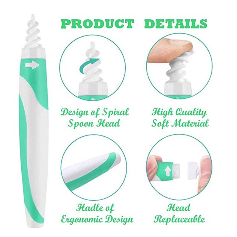 New Ear Wax Removal Tool – 16 Tips Spiral Smart Ear Care Cleaner & Earpick Curette