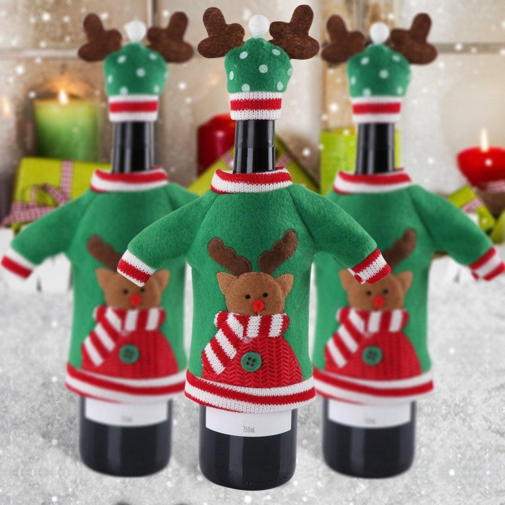 Red Wine Bottle Covers - Christmas & New Year Party Decoration Supplies