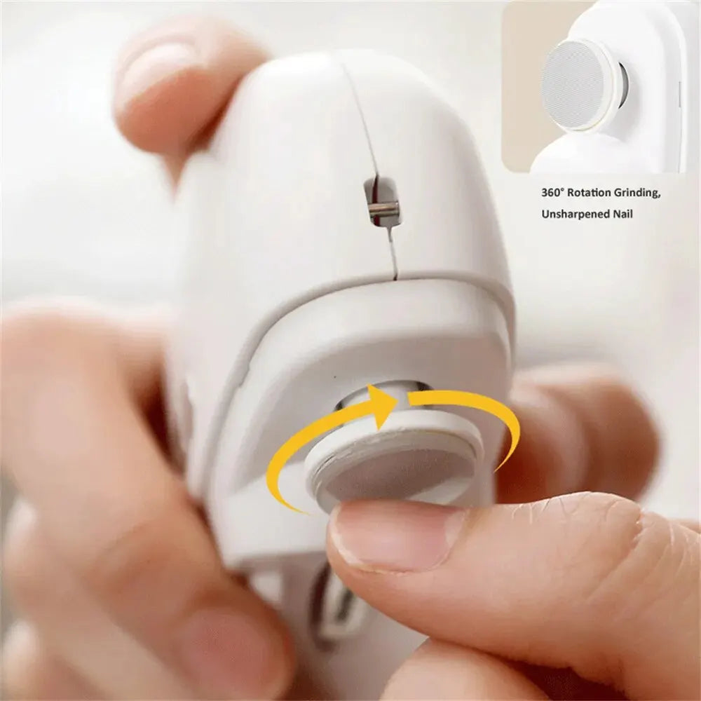 2-in-1 Electric Nail Clippers – Manicure Anti-Splash Nail Trimmer for Baby Fingers, Toes & Thick Nails Pedicure Cutter Tools