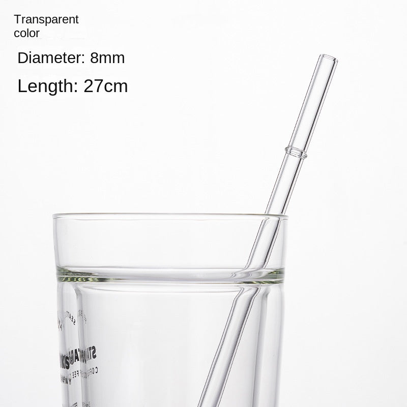 Eco-Friendly High Borosilicate Glass Straw – Durable 27cm Heat-Resistant Reusable Straw