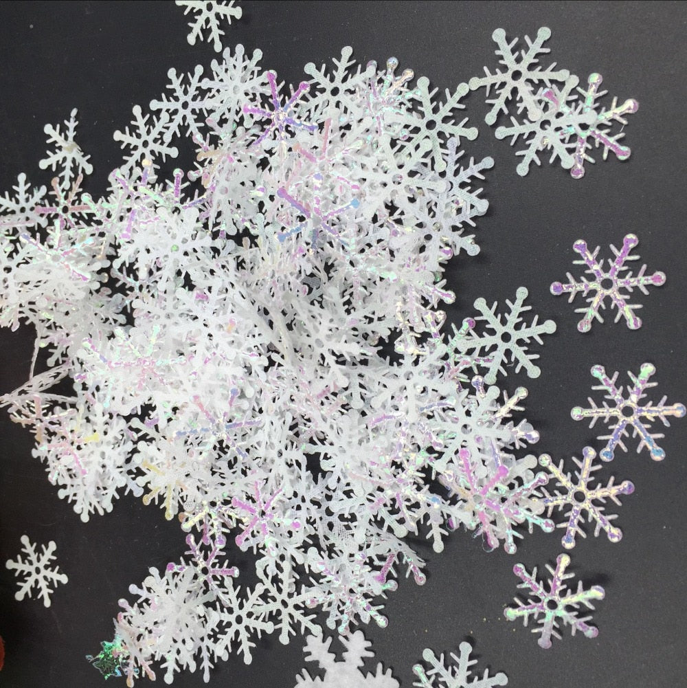 200pcs 3cm artificial snowflake ornaments for Christmas tree and home decorations