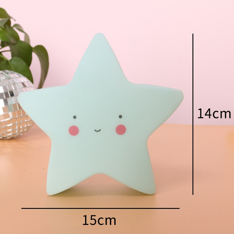 Creative Vinyl Star Night Lights - Cartoon Children’s Room Décor & Christmas Gifts