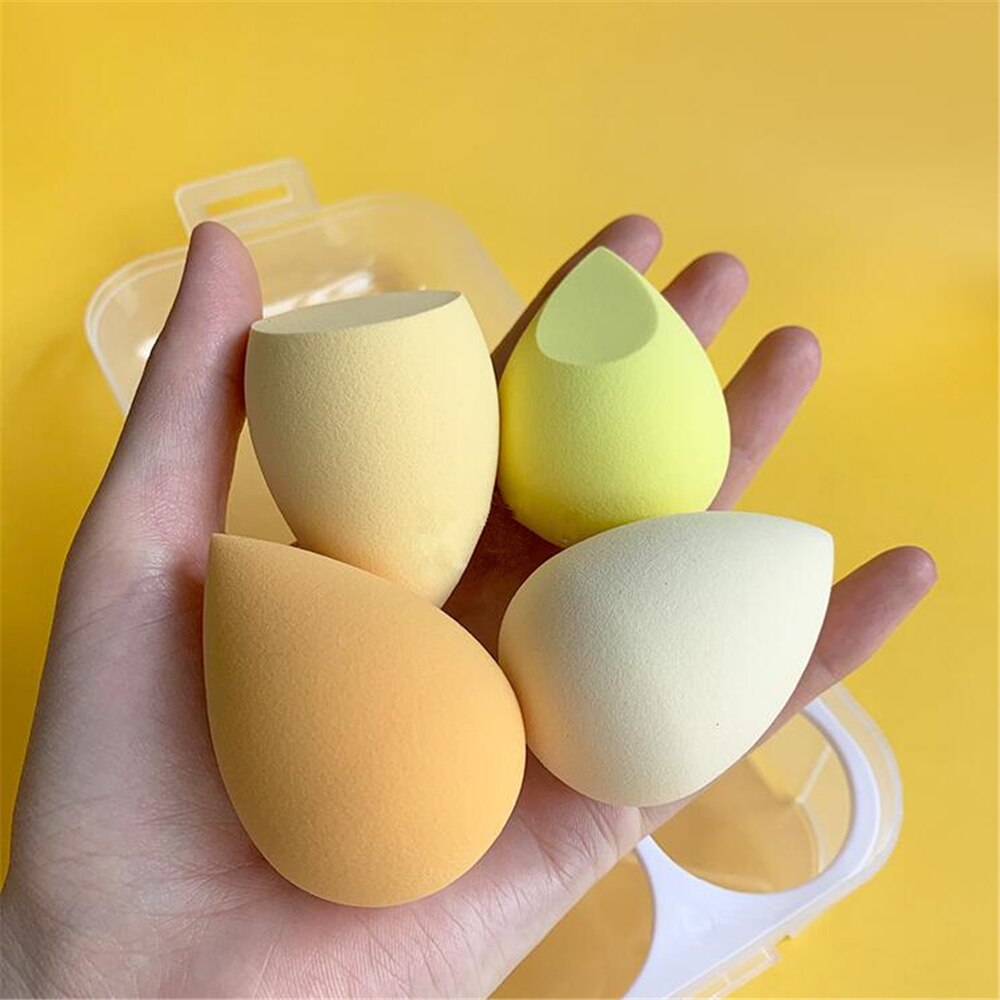 4pcs Makeup Blender Cosmetic Puff – Foundation & Powder Sponge with Storage Box