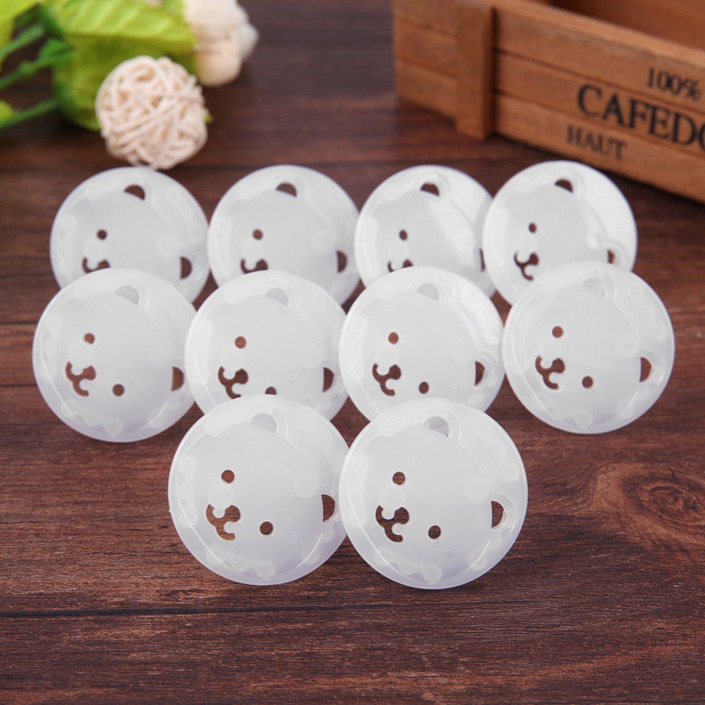 5pcs Bear EU Power Socket Electrical Outlet Covers – Baby Safety Anti-Electric Shock Plug Protectors