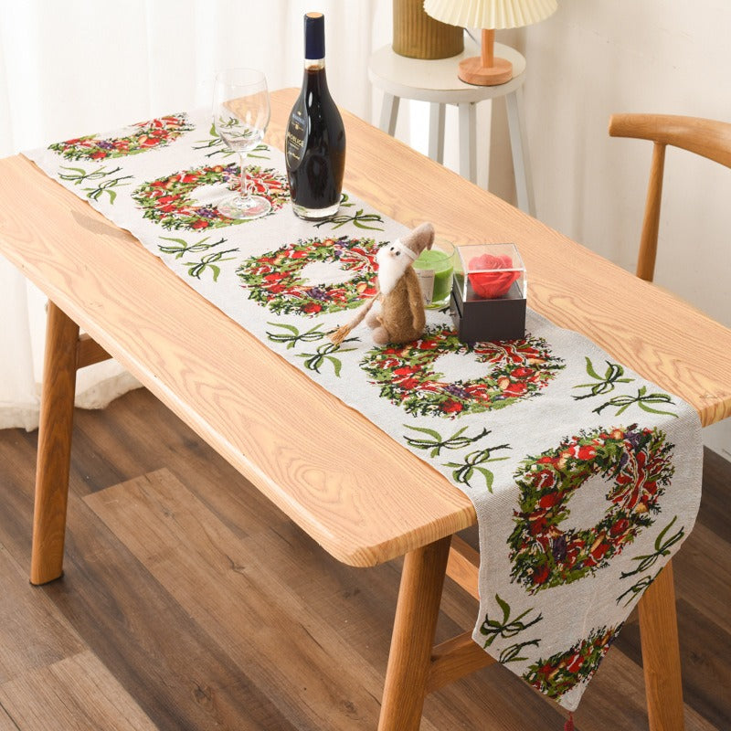Knitted Christmas Tablecloth & Table Flag - Creative Holiday Table Decorations
