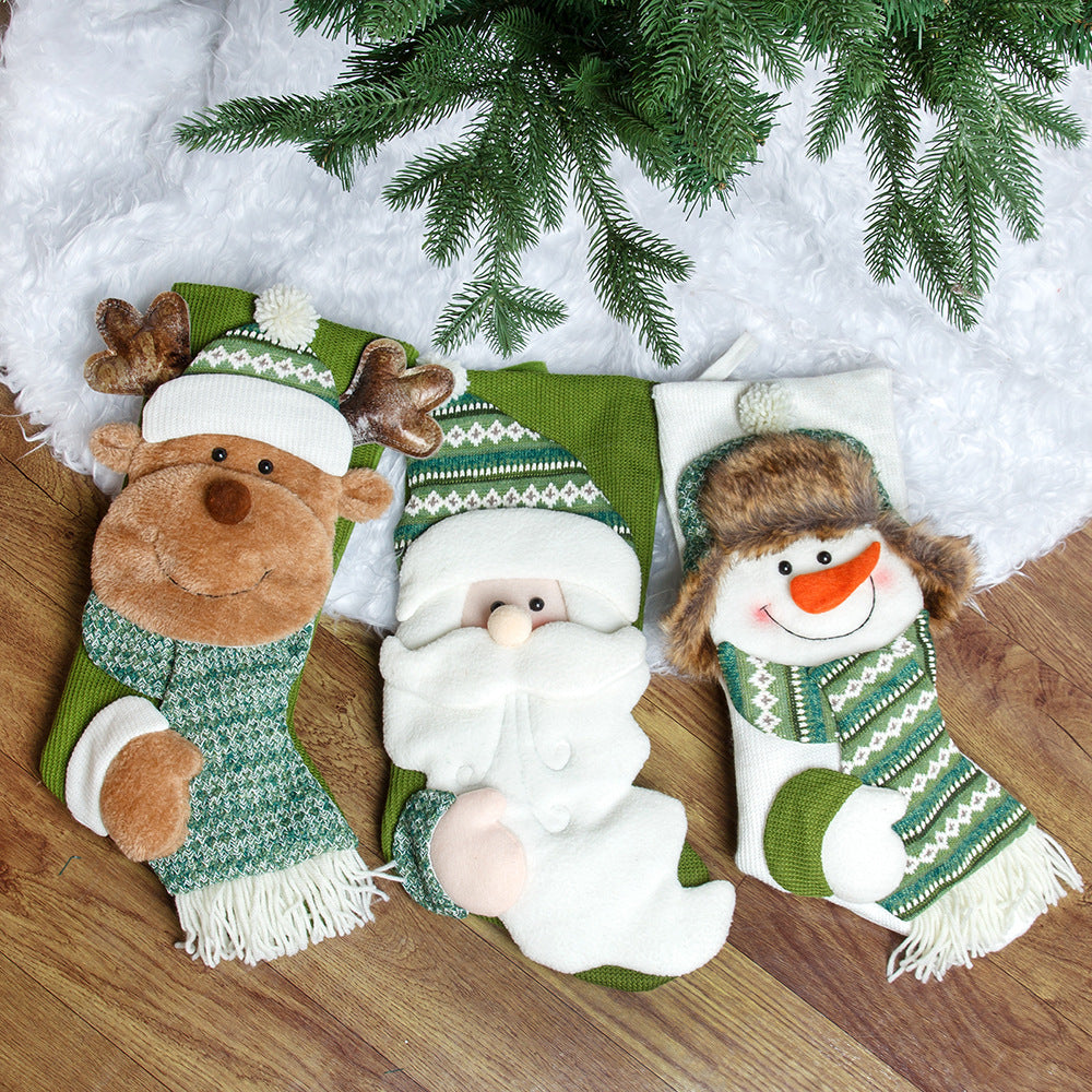 Green Christmas Socks & Candy Gift Socks - Hanging Decorations & Xmas Gifts