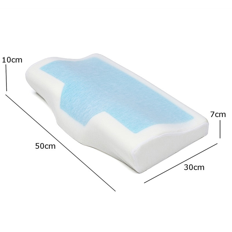 Memory Foam Cool Gel Pillow Summer Ice-Cool Orthopedic Anti-Snore Neck Sleep Cushion