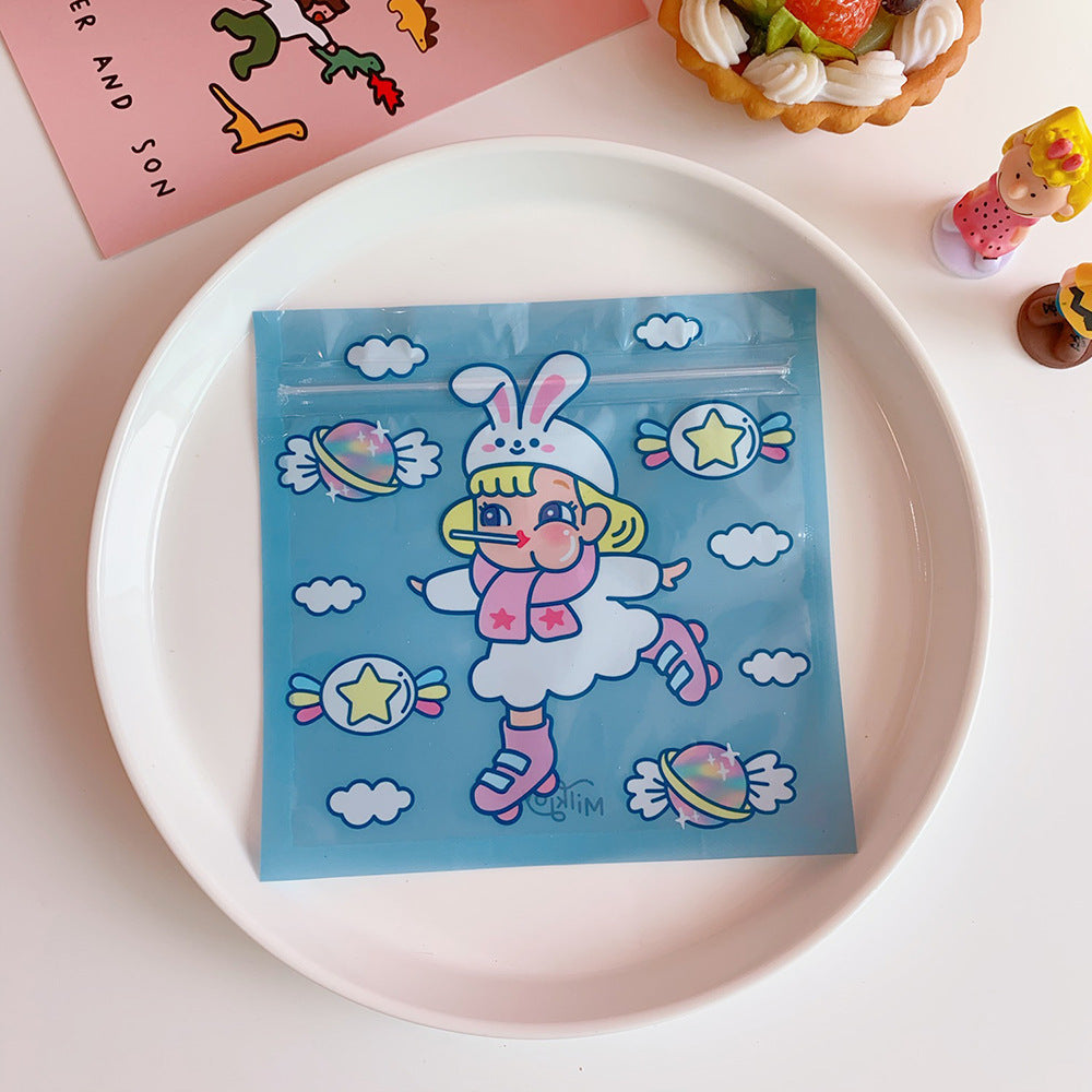 Cute Girl Packaging Ziplock Bags – Small Storage, Snack & Jewelry Gift Bags