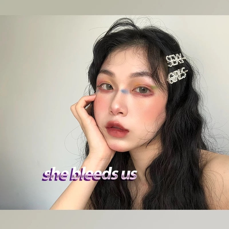 1PC Bling Letter Hairpins – Stylish Hair Clips & Barrettes for Women and Girls