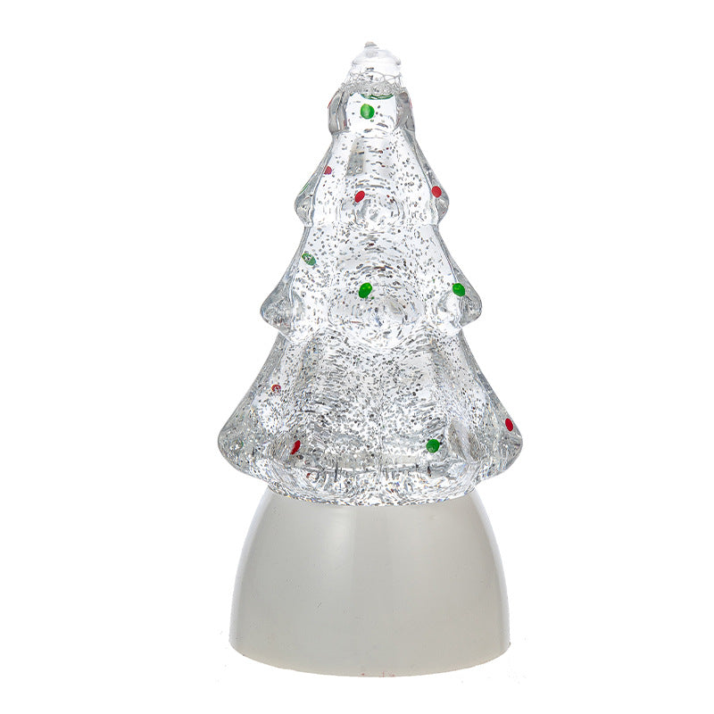 Crystal Ball Music Box with Snowflakes - Christmas Tree Decoration & Night Light Gifts