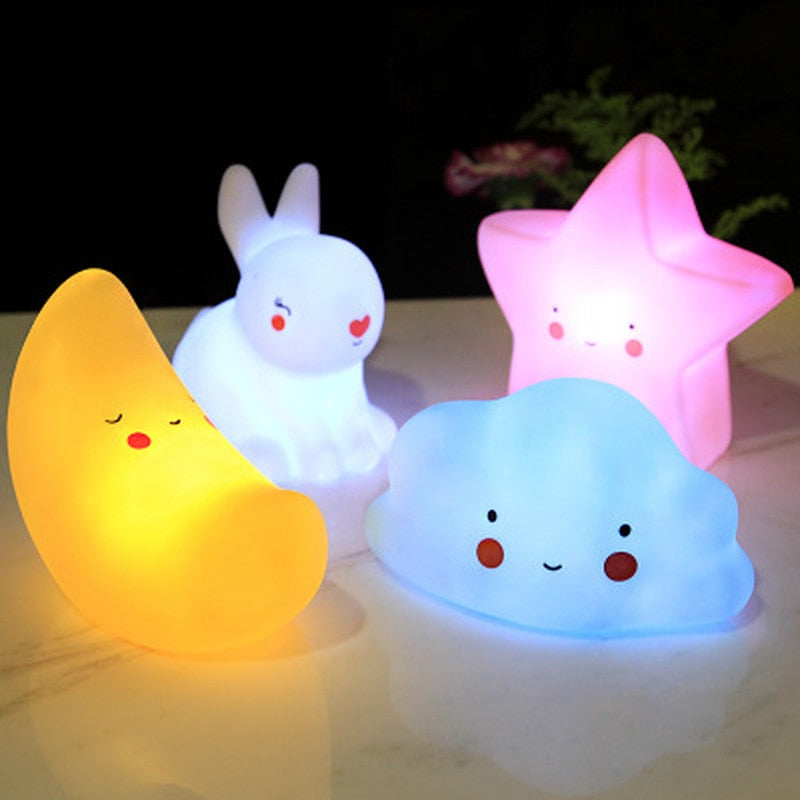 Creative Vinyl Star Night Lights - Cartoon Children’s Room Décor & Christmas Gifts