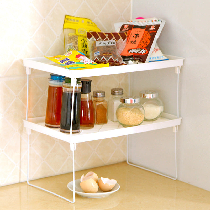 Shelf Rack Storage Organizer – Foldable Bathroom & Kitchen Sundries Rack