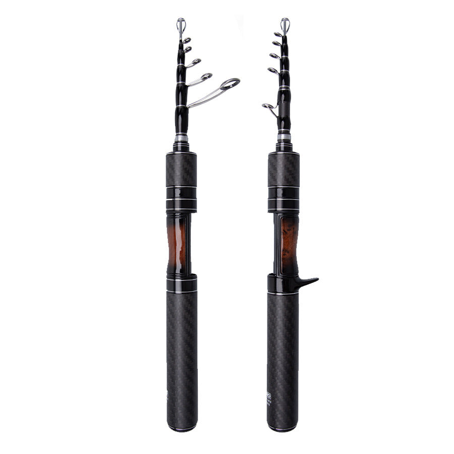 35CM Telescopic Lure Rod – Ultra-Short Mini Carbon Fiber Fishing Rod