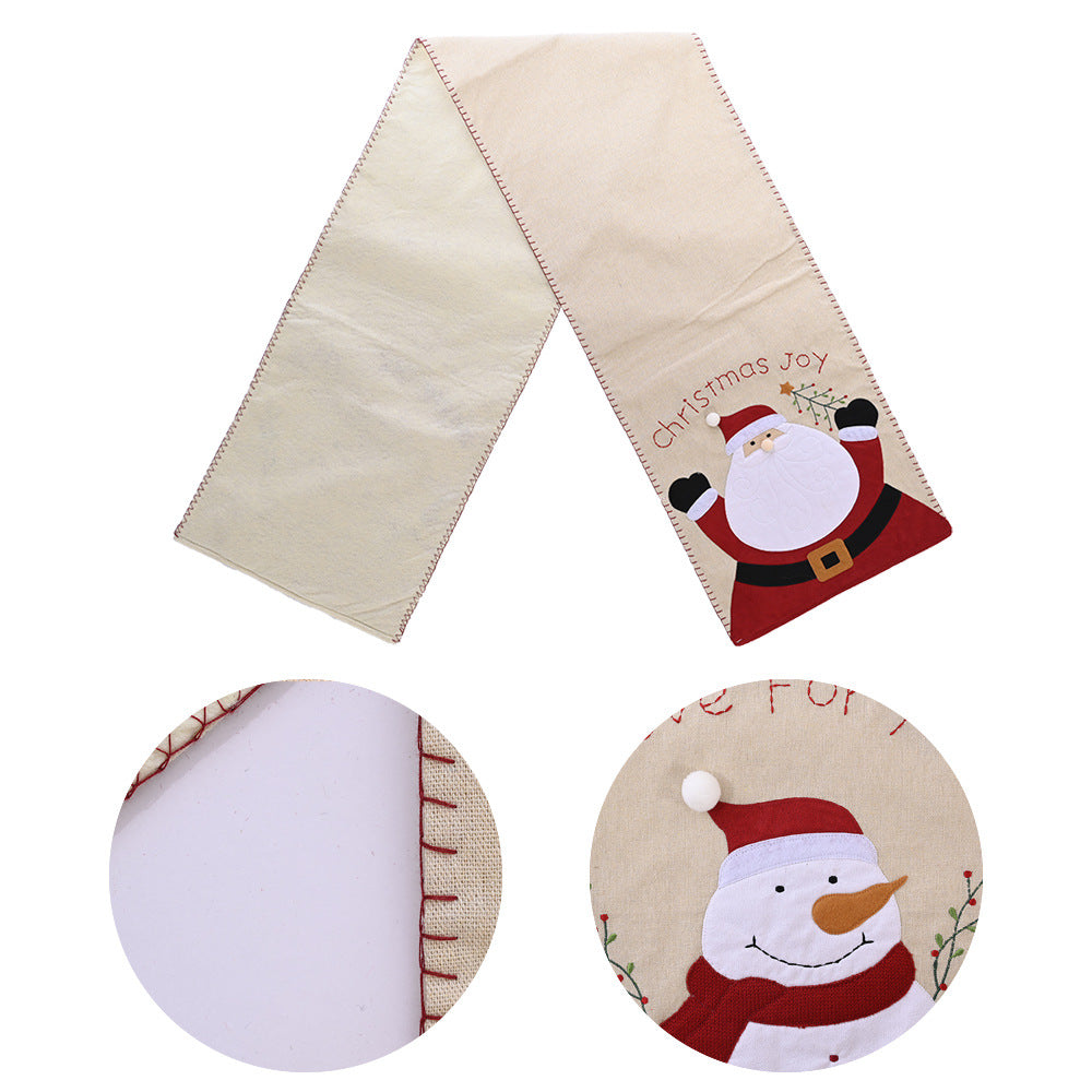 Snowman Linen Table Flags & Placemats - Christmas Dining Table Decorations