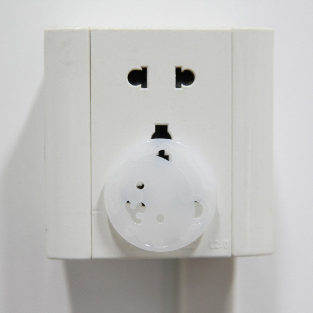 5pcs Bear EU Power Socket Electrical Outlet Covers – Baby Safety Anti-Electric Shock Plug Protectors