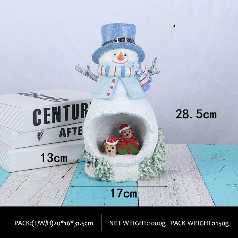 Cute Snowman Figurines with Ambient Lights - Christmas Party Decorations & Gifts