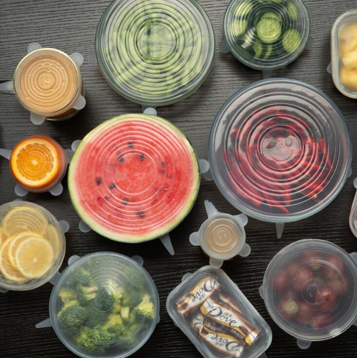 6 Pcs Silicone Cover Caps – Reusable Universal Stretch Lids for Bowls & Cookware