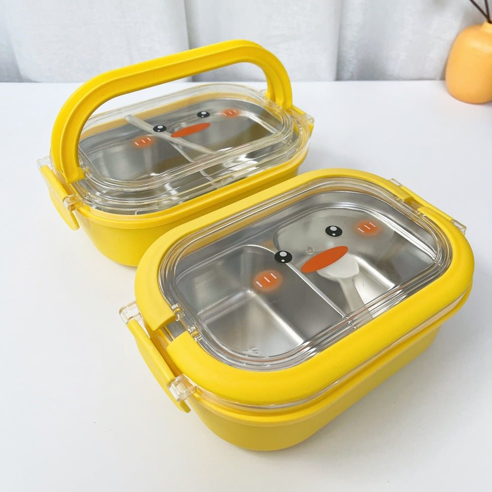 INS Style High-Value Cute Large Capacity Compartment Lunch Box with Foldable Handle
