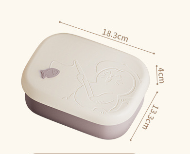 Cute and Fashionable Food Grade Silicone Microwaveable Compartment Lunch Box