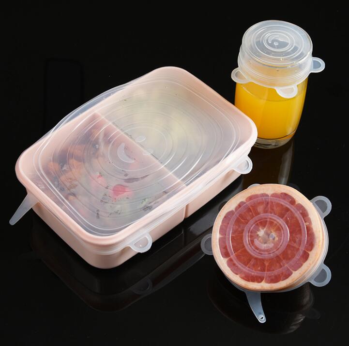 6 Pcs Silicone Cover Caps – Reusable Universal Stretch Lids for Bowls & Cookware